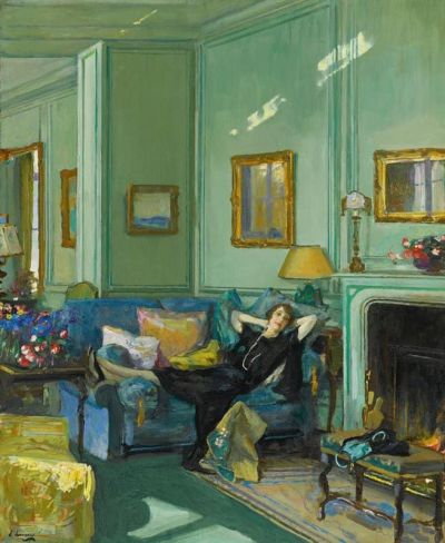 art oil painting reproduction of  Sir John Lavery Mrs Osler Cannes 1929 museum quality handmade