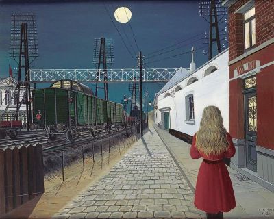 art oil painting reproduction of  Delvaux - Solitude - Loneliness 1955 By Paul Delvaux museum quality handmade