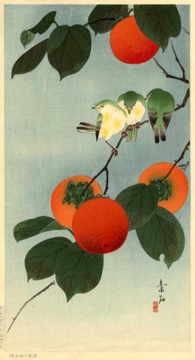 art oil painting reproduction of  Soseki Komon Song Birds On Persimmon Bough museum quality handmade