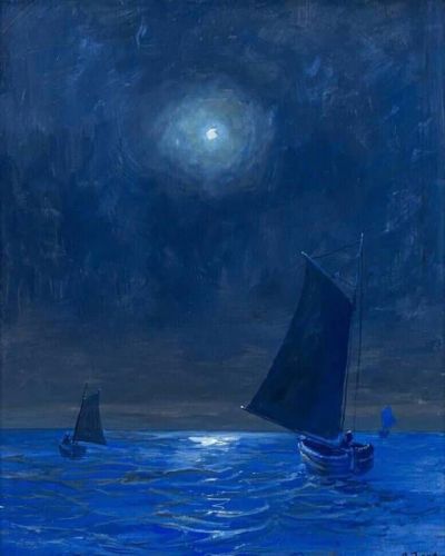 art oil painting reproduction of  Soter Jaxa-ma Achowski Night Fishing - 1923 museum quality handmade