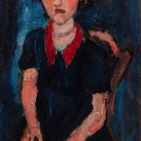 Soutine La Fillette En Robe Bleue Au Col Rouge