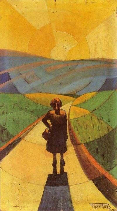art oil painting reproduction of  Stefano Vigolo Tramonto Futurista - 1929 museum quality handmade