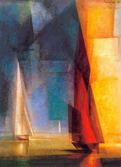 art oil painting reproduction of  Feininger - Stiller Tag Am Meer 1929 By Lyonel Feininger museum quality handmade