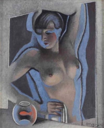 art oil painting reproduction of  Metzinger - Suzanne Nude With A Gold Fish 1930 By Jean Metzinger museum quality handmade