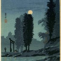 Takahashi Shotei Moonrise At Tsukagoshi Myojin Shrine 1936