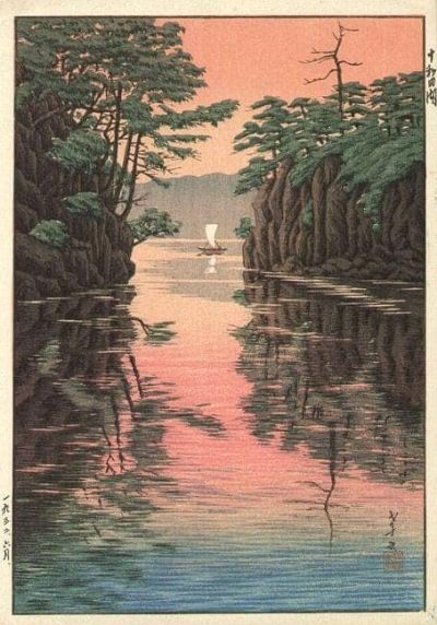 art oil painting reproduction of  Takashi Ito Lake Towada 1932 museum quality handmade