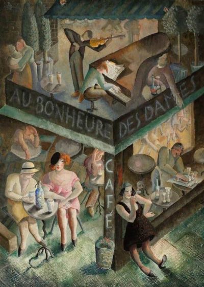 art oil painting reproduction of  Teresa Roszkowska Cafe 1931 museum quality handmade