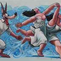 The Big Run artwork on canvas