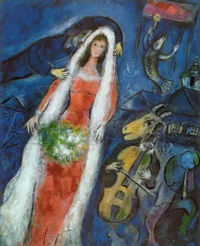 art oil painting reproduction of  The Bride By Marc Chagall museum quality handmade