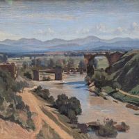 The Bridge At Narni - Landscape By Jean-baptiste-camille Corot