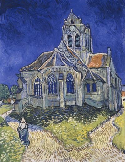 art oil painting reproduction of  The Church At Auvers - Landscape By Vincent Van Gogh museum quality handmade