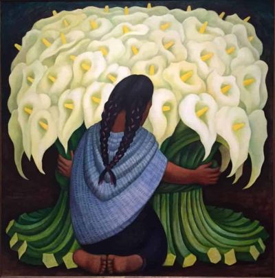 art oil painting reproduction of  Rivera - The Flower Seller 1943 By Diego Rivera museum quality handmade