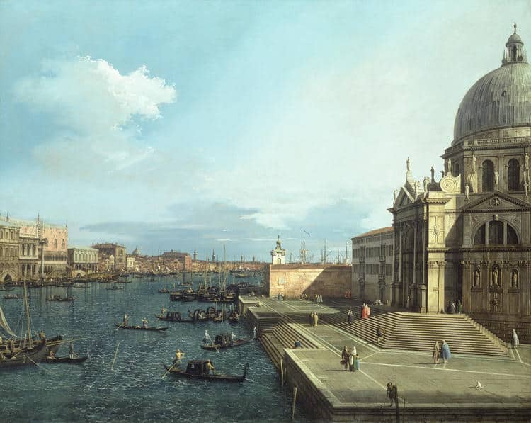 The Grand Canal And The Church Of The Salute - Landscape By Canaletto museum quality