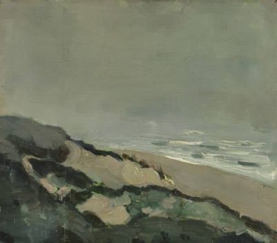 art oil painting reproduction of  Theo Van Doesburg Duinen En Zee C. 1912 museum quality handmade