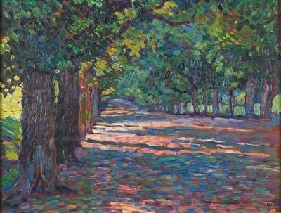 art oil painting reproduction of  Theo Van Rysselberghe Tree Lined Path 1903 museum quality handmade