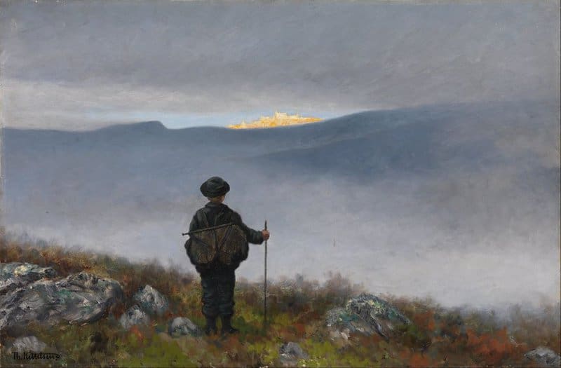 Theodor Kittelsen Far Far Away Soria Moria Palace Shimmered Like Gold 1900 museum quality