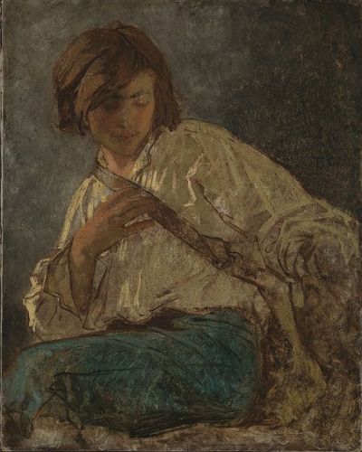 art oil painting reproduction of  Thomas Couture Portrait Study Of The German Painter Anselm Feyerbach 1852 museum quality handmade