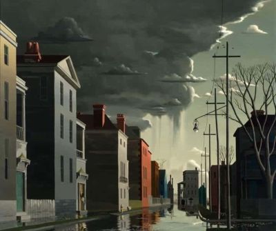 art oil painting reproduction of  Thomas Fransioli Rain In Charleston 1951 museum quality handmade