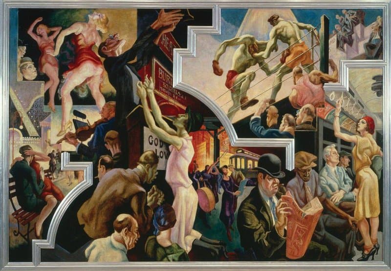 Thomas Hart Benton City Activities With Subway From The Mural America Today 1930-31 museum quality