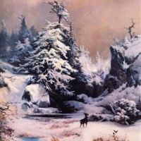 Thomas Moran Winter In The Rockies 1867 Hand Painted Reproduction