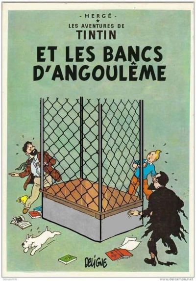 art oil painting reproduction of  Tintin Et Les Bancs Angouleme museum quality handmade