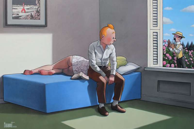 Tintin Hopper Excursion En Philosophie Avec Le Professeur Tournesol Par Xavier Marabout museum quality