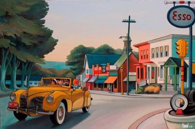 art oil painting reproduction of  Tintin Hopper Hotel New Orleans Par Xavier Marabout museum quality handmade