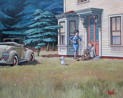 art oil painting reproduction of  Tintin Hopper Rupture Cap-cod Par Xavier Marabout museum quality handmade