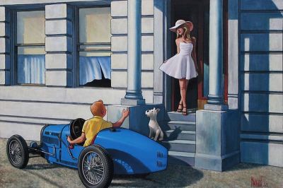 art oil painting reproduction of  Tintin Hopper Summertime Par Xavier Marabout museum quality handmade