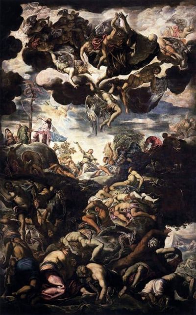 art oil painting reproduction of  Tintoretto The Brazen Serpent 1576 museum quality handmade