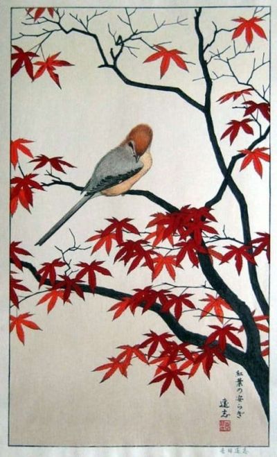 art oil painting reproduction of  Toshi Yoshida Autumn Serenity Of Red Maple 1977 museum quality handmade