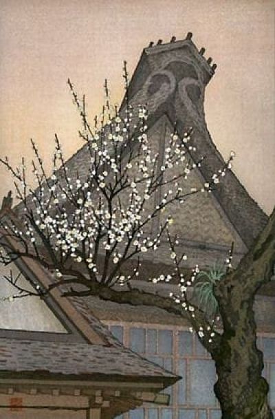 art oil painting reproduction of  Toshi Yoshida White Plum In The Farmyard 1951 museum quality handmade