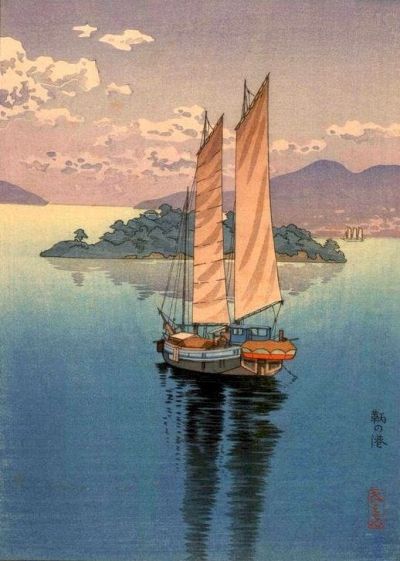 art oil painting reproduction of  Tsuchiya Koitsu Port Tomo 1939 museum quality handmade