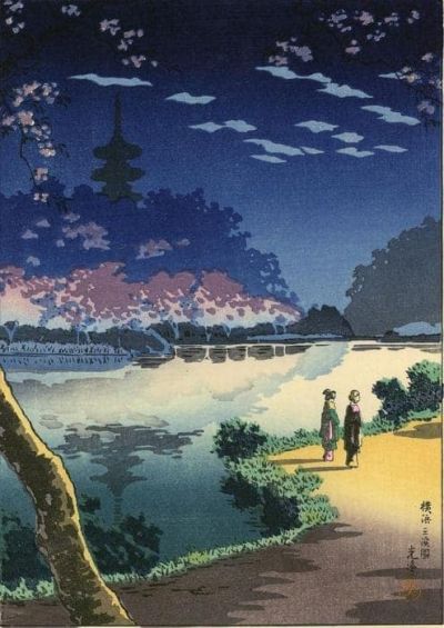 art oil painting reproduction of  Tsuchiya Koitsu Yokohama Sankei Garden 1936 museum quality handmade