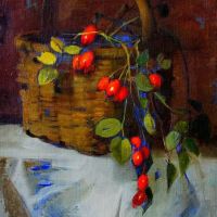 Ucha Japaridze Rosehip Branch In A Basket. 1980