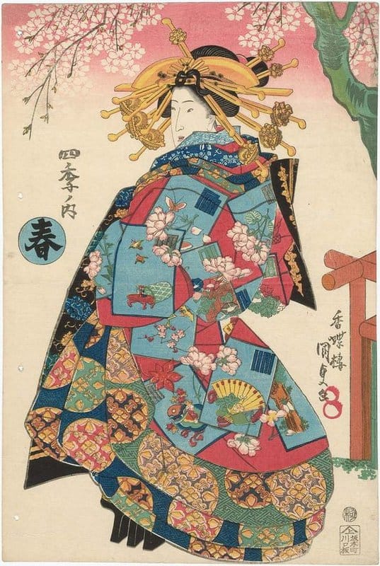 Utagawa Kunisada Spring From The Serie Four Seasons museum quality