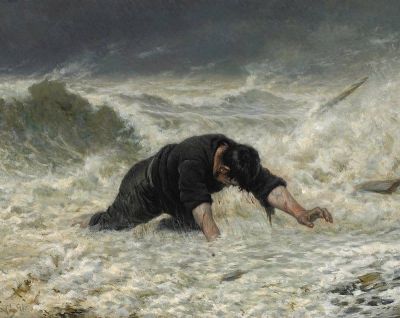art oil painting reproduction of  Valdemar Irminger Shipwreck museum quality handmade