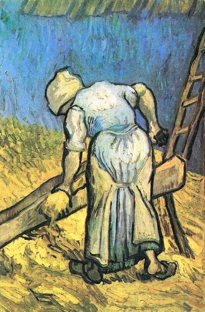 art oil painting reproduction of  Van Gogh A Farmer Cutting Hay museum quality handmade