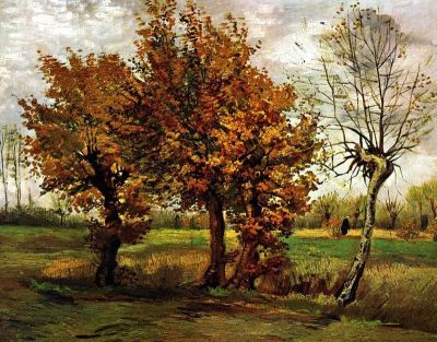 art oil painting reproduction of  Van Gogh Autumn Landscape With Four Trees museum quality handmade