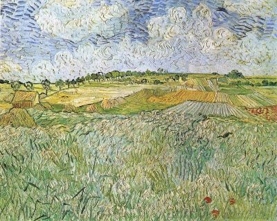 art oil painting reproduction of  Van Gogh Auvers With Rain Clouds museum quality handmade