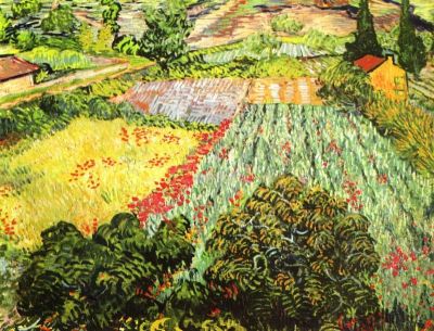 art oil painting reproduction of  Van Gogh Blooming Field museum quality handmade