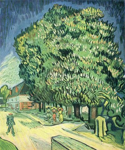 art oil painting reproduction of  Van Gogh Blossoming Chestnut Tree museum quality handmade