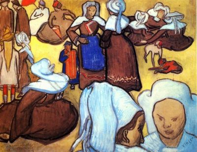art oil painting reproduction of  Van Gogh Breton Women After Emile Bernard museum quality handmade