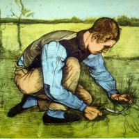Van Gogh Cutting Grass Hand Painted Reproduction