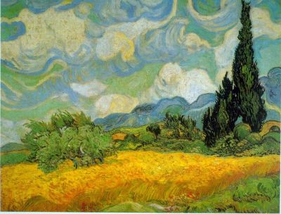 art oil painting reproduction of  Van Gogh Cypresses museum quality handmade