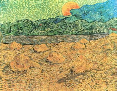 art oil painting reproduction of  Van Gogh Evening Landscape At Moonrise museum quality handmade