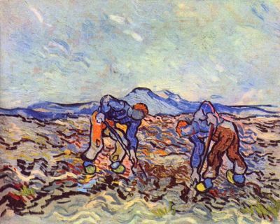 art oil painting reproduction of  Van Gogh Farmers At Work museum quality handmade