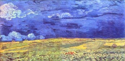 art oil painting reproduction of  Van Gogh Field Under Storm Heaven museum quality handmade