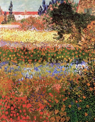 art oil painting reproduction of  Van Gogh Flowering Garden museum quality handmade