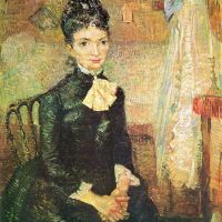 Van Gogh Frau Neben Einer Wiege Sitzend